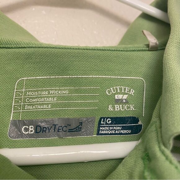 Cutter and Buck dri tech Men’s‎ Performance Golf Polo green Stripe shirt L - Picture 4 of 11